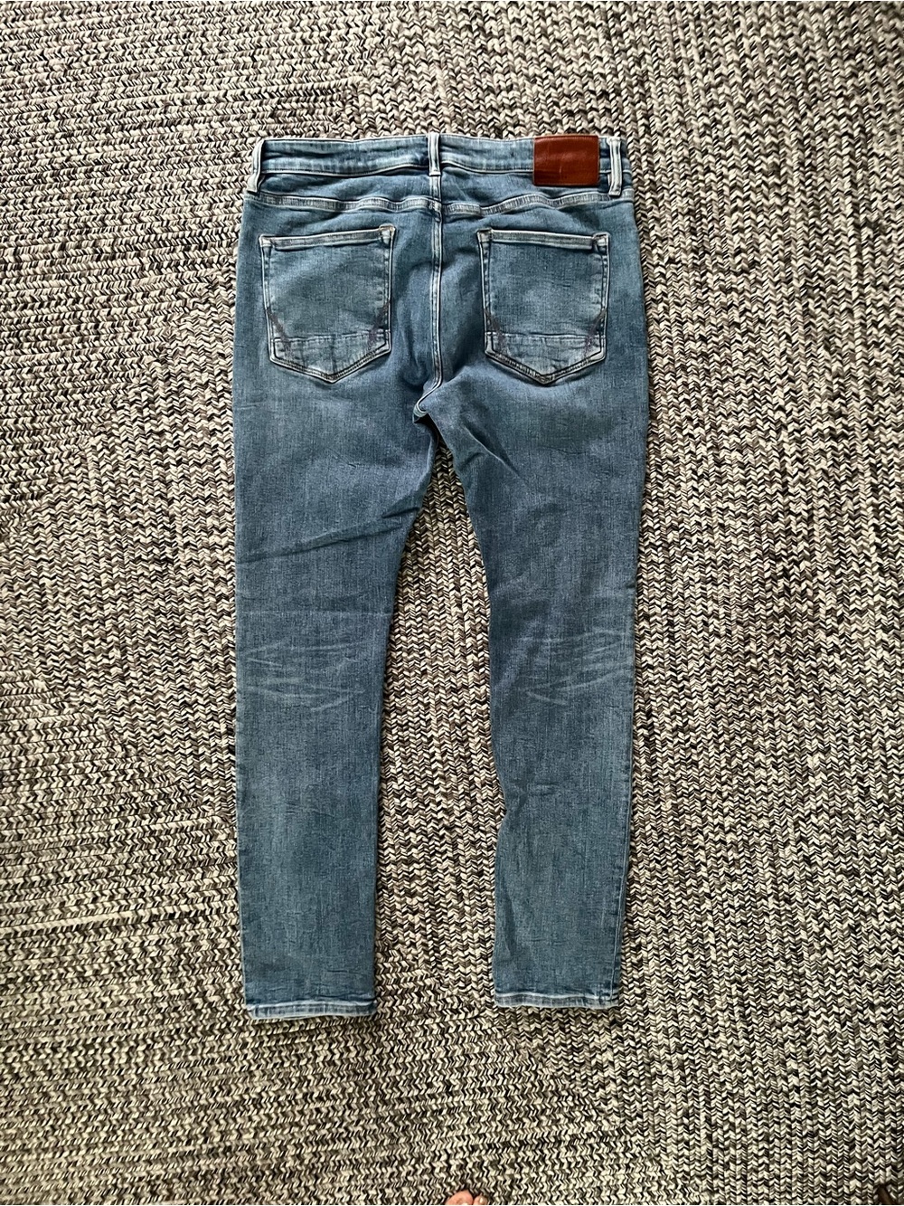 AllSaints Cigarette Slim light wash blue Jeans men’s 36” stretch denim - Picture 2 of 10
